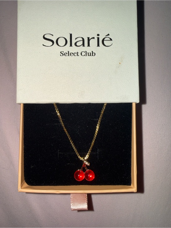 Solarie Jewelry - Solarié Gold Cherry Pendant Necklace in Red